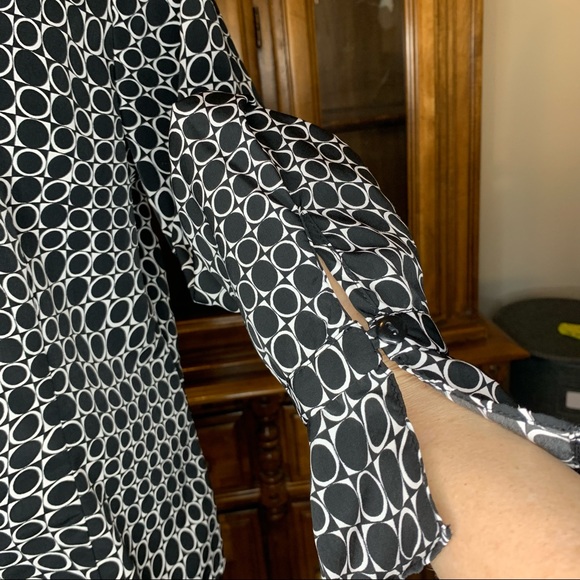 Vintage Circle & Square Psychedelic Blouse Sz 12 - Picture 6 of 13